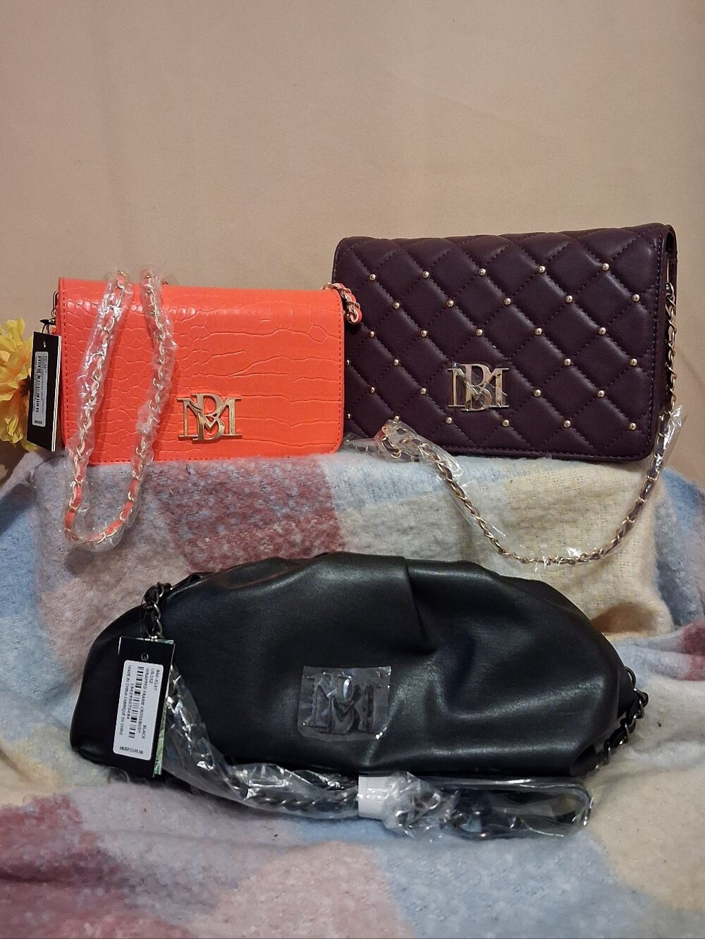 NWT Badgley Mischka Designer Handbags Set Of Three